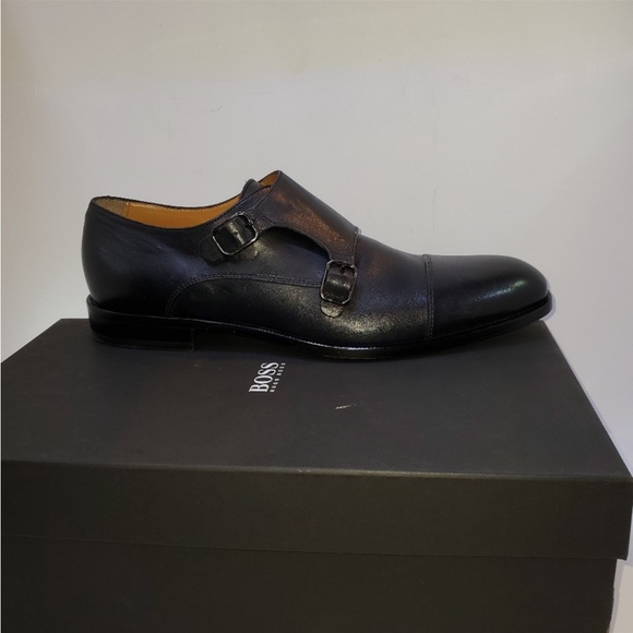 Hugo Boss NIB Black Double-Monk Shoes size 9.5 - Picture 5 of 10